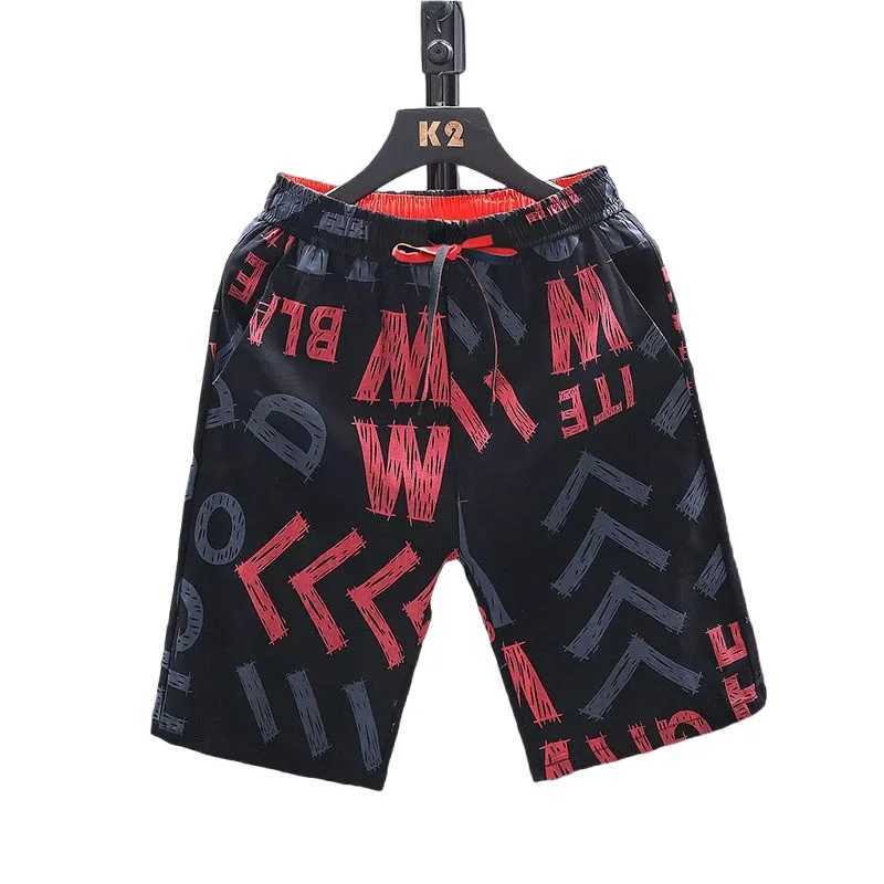 Mens new ice silk shorts summer fashion sports shorts mens casual quick drying beach shorts straight shortsW240713