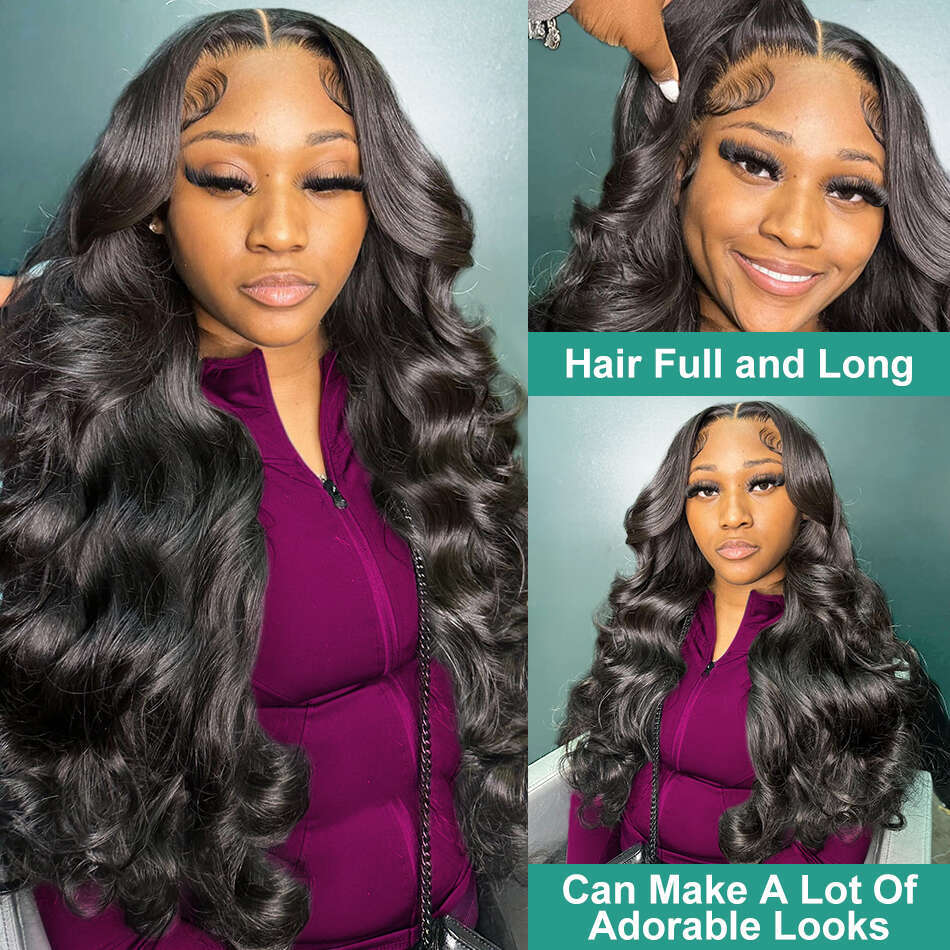 250% HD 13x4 Frontal 13x6 Lace Front Human Wigs 40 Inches Transparent Body Wave 5X5 Closure Remy Hair Wig