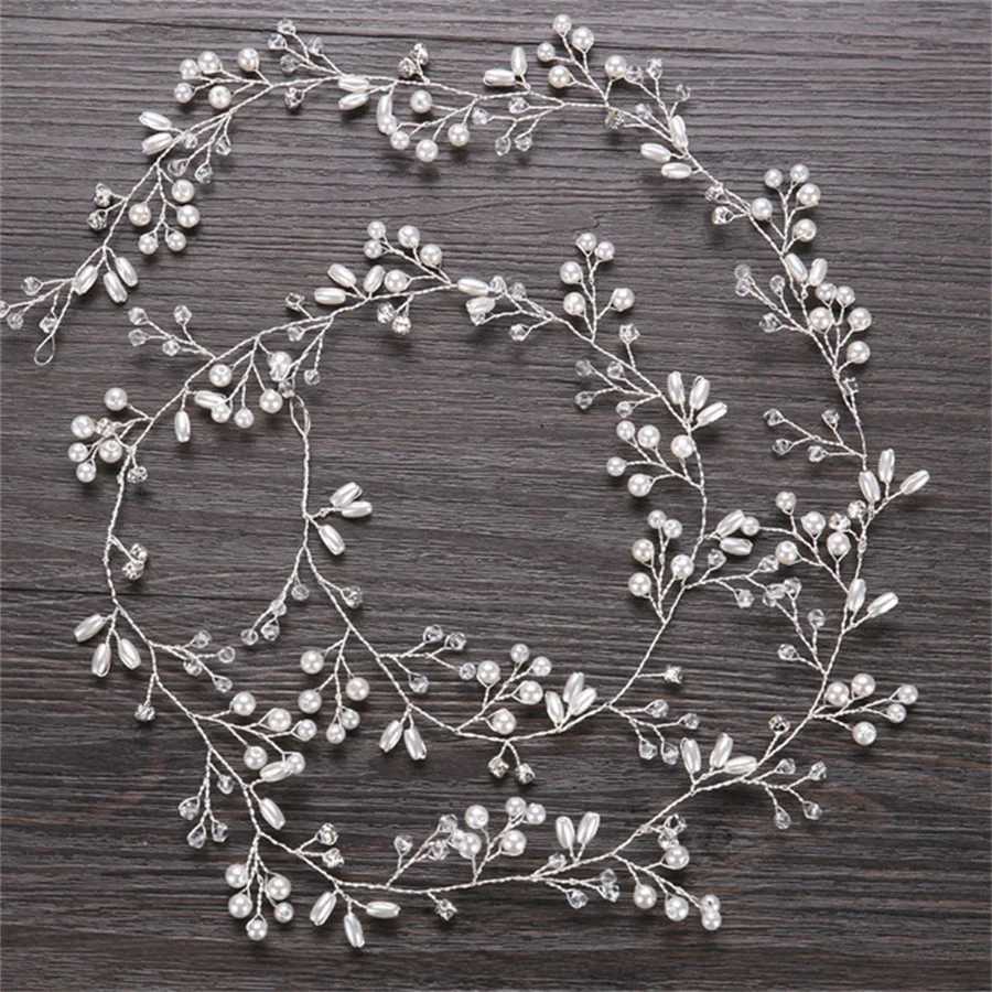 1 piece of vintage leaf and floral bridal headband Bohemian headband crystal pearl hair vine flower halo wedding hair accessory W241007