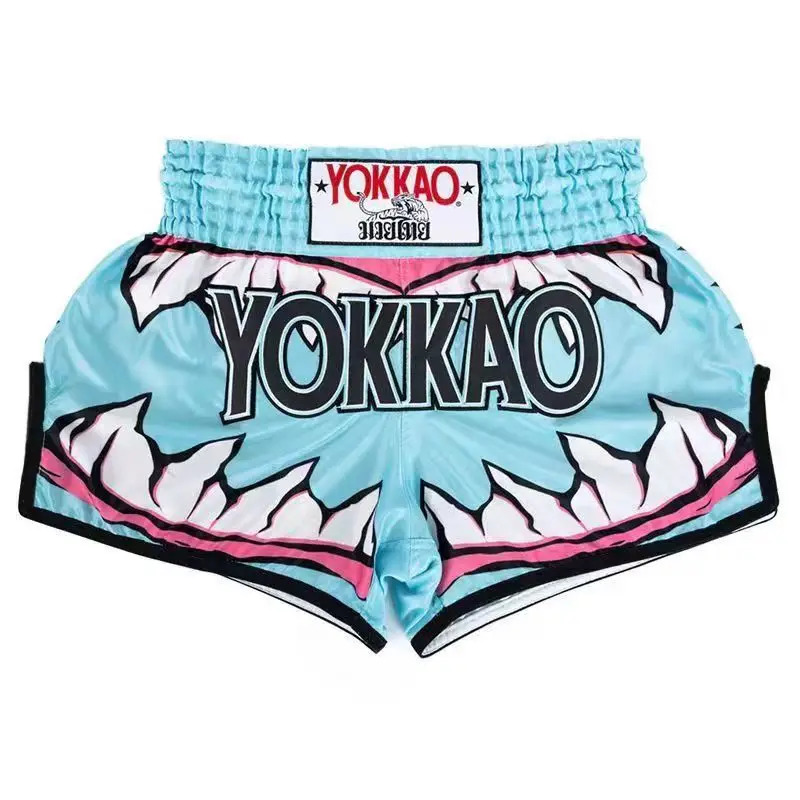 Summer WAX Muay Thai Shorts Embroidered MMA Fighting Clothing for Men Women Kids Cheap Boxing Training Short Pants
