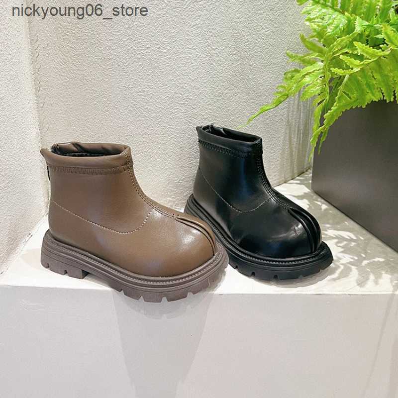 Boots Girl Winter Boots Solid Color Classic Children Platform Ankle Boots Fashion Warm Versatile Kids Causal Outdoor Cotton Boots New L240910