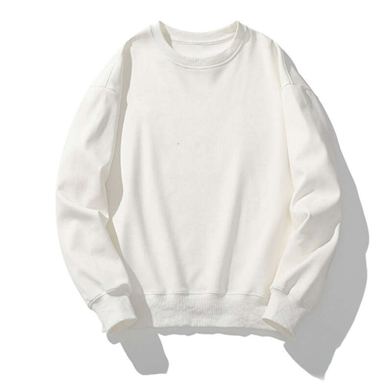 Warehouse style thin fish scale fabric 280g men's and women's round neck solid color casual pullover long sleeved looped sweatshirt