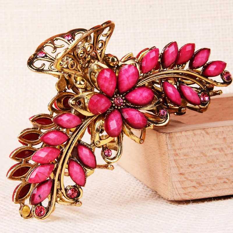 New Korean version of vintage rhinestone hair with ponytail and elegant womens fashionable hairstyle accessories W241007