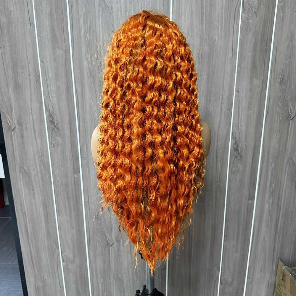Orange Wig Deep Curly Synthetic Lace Front Wig Glueless Ginger Orange Hair Natural Hairline Wig for Women Heat Resistant CosplayXJ241008