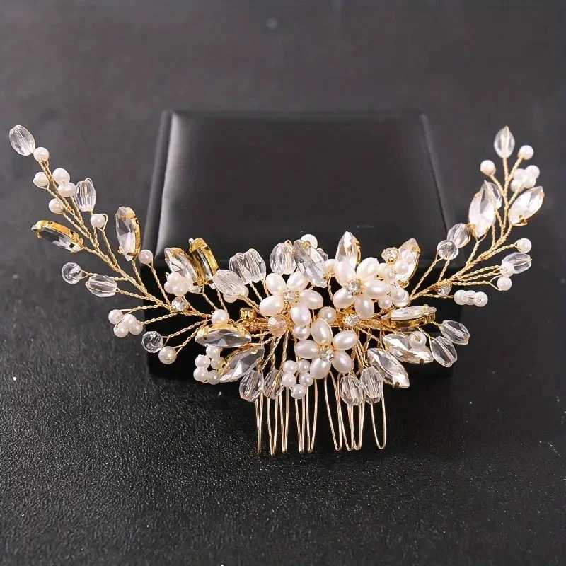 Wedding pearl comb handmade womens hair accessories headwear jewelry for brides W241007
