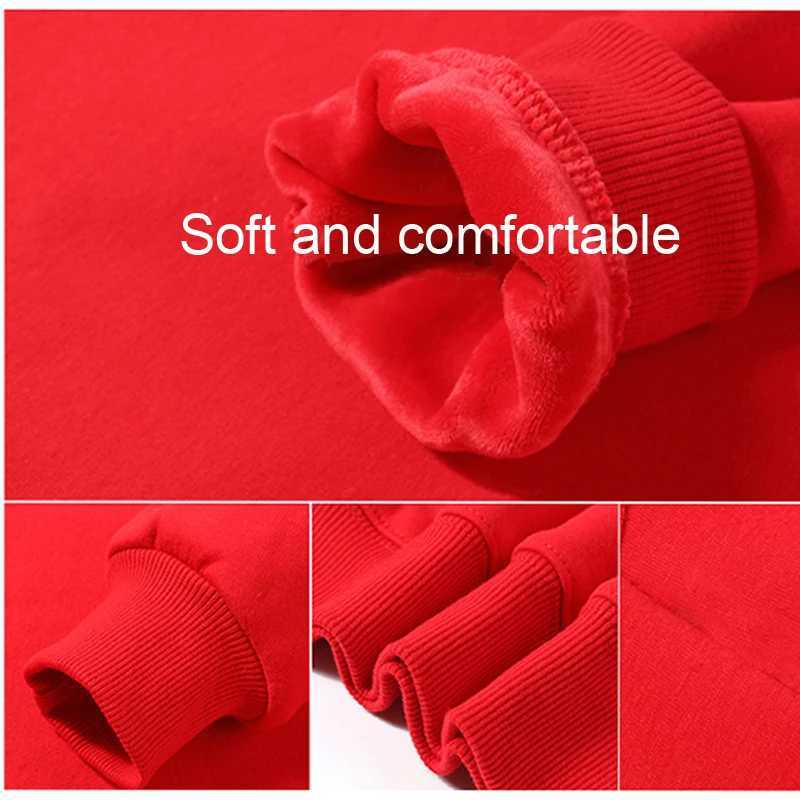 Family Christmas Hoodie Sweater Warm Winter Childrens Sportswear Pullover Plus Velvet Adult Clothing Matching Set W241008