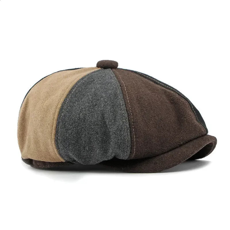 Autumn and Winter Acrylic Solid s Boys Hat Flat Top Hat Male and Female Painter Beret 163 241007