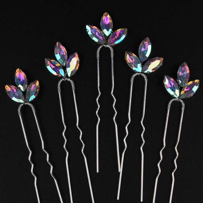 5 Rhinestone Small Simple Bridal Hair Clips Silver Bridal Hair Accessories for Women and Girls Wedding Hair W241007