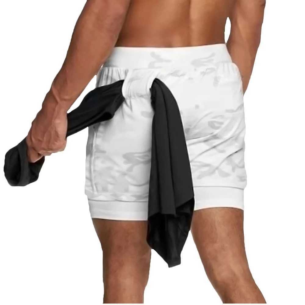 Mens Shorts 2 In Double-deck Quick Dry GYM Sport Shorts Fitness Jogging Workout Mens Sports Short Pants W250219