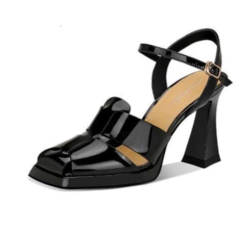 New Fashion Pointed Toe Genuine Leather Sandals Woman Sexy High Heels Ladies Summer Party Wedding Platform Shoes Women Sgback