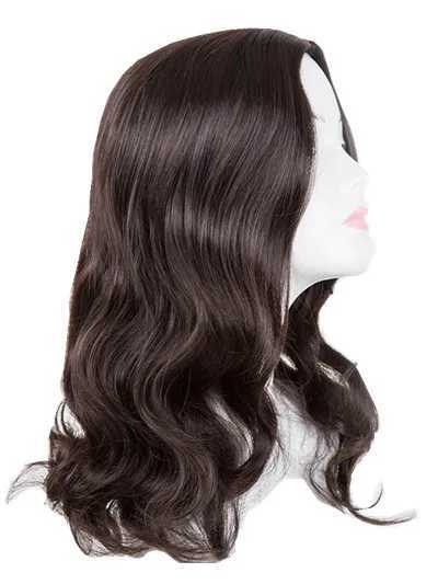 Carnival Wig Fei-Show Synthetic Heat Resistant Medium Dark Brown Middle Part Line Curly Hair Costume Cosplay Halloween HairpieceXJ241008