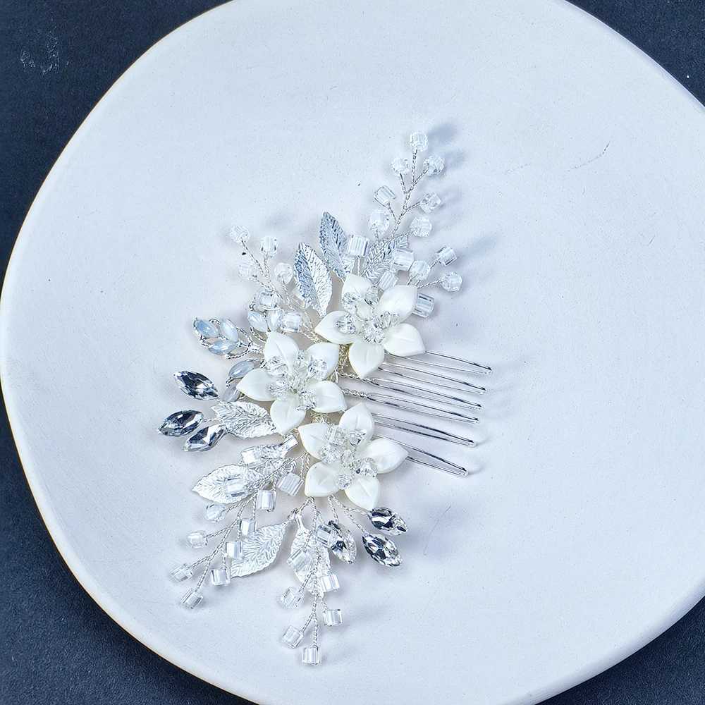 Wedding hair comb clip for bride crystal wedding hair accessories for bride and bridesmaids silver W241007
