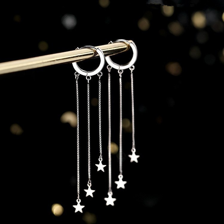 Needle Meteor Ear Buckle, Tassel Forest Earrings, Women's 2024 New Trendy Earrings