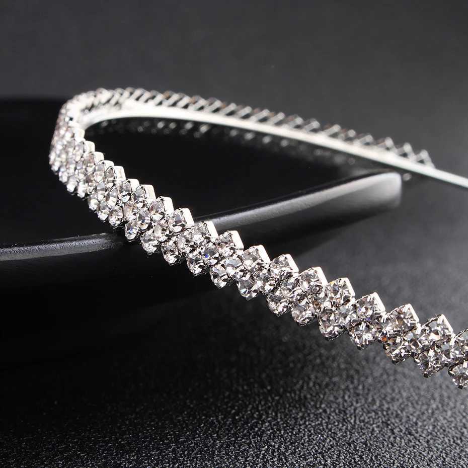 Fashionable rhinestone bridal headpiece silver crystal wedding hair accessories womens birthday party rhinestone crown W241007
