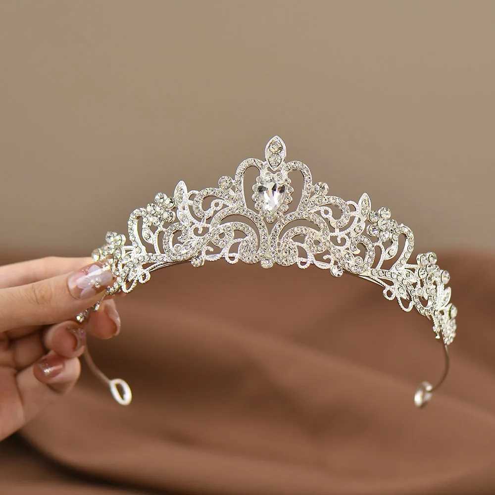Princess Queen Crystal Crown and Water Diamond Headwear for Girls Brides Wedding Birthday Headbands Hair Accessories W241007