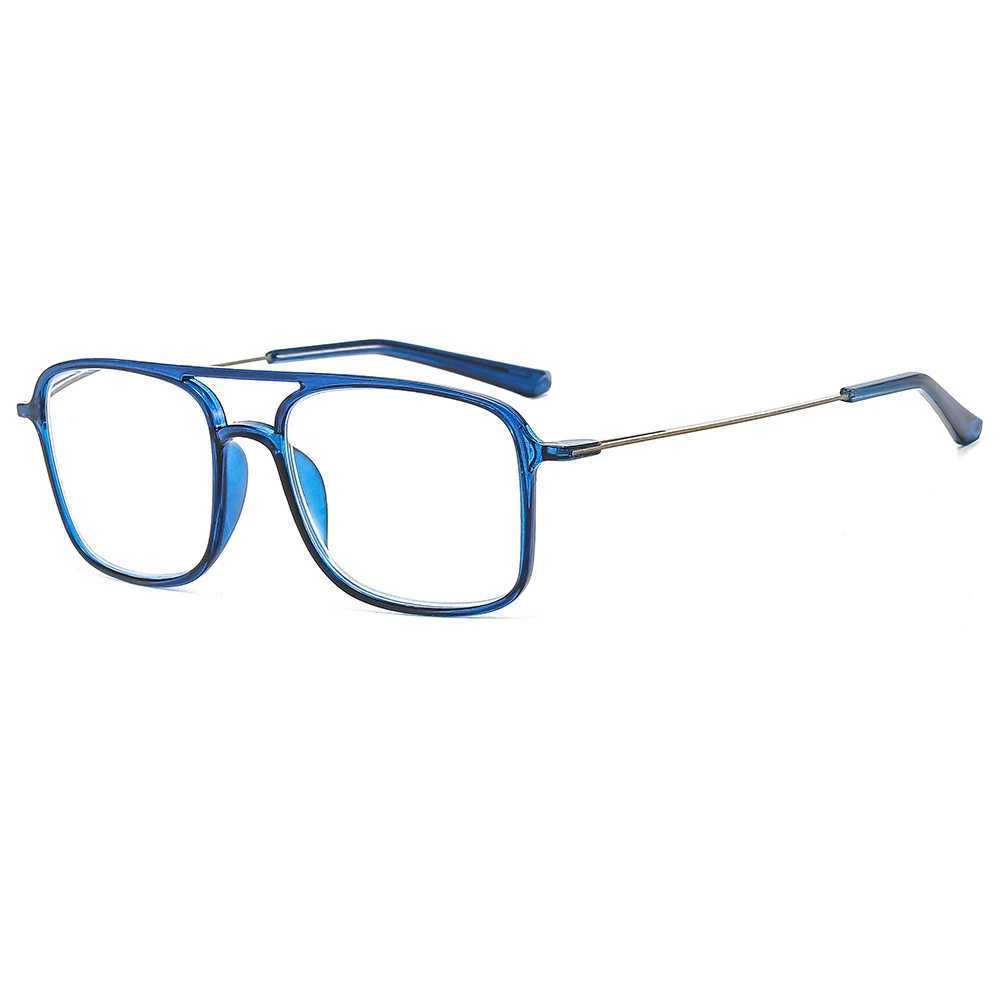 Reading Glasses Men Retro Anti Blue Light Eye Glasses Women Fashion Double Bridge Large Frame Presbyopic Eyewear +100 To +400X241008
