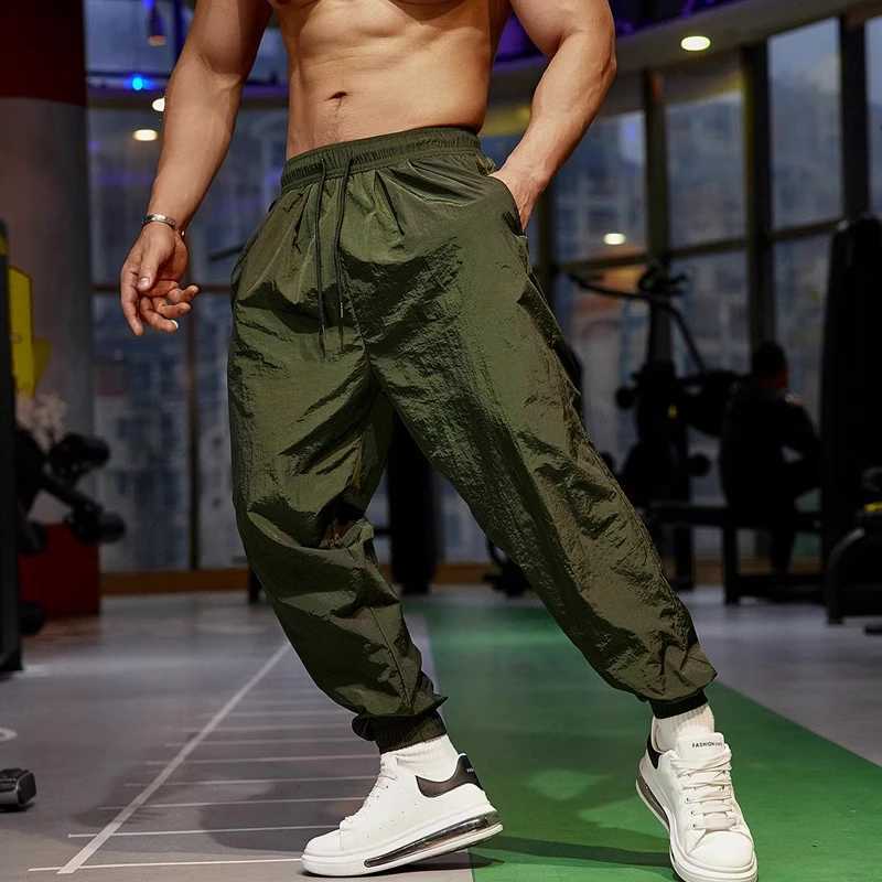 Summer Thin Running Pants Men Fitness Sports Gym Elastic Loose Quick dry Sweatpants Training Jogging Exercise Slim TrousersX241008