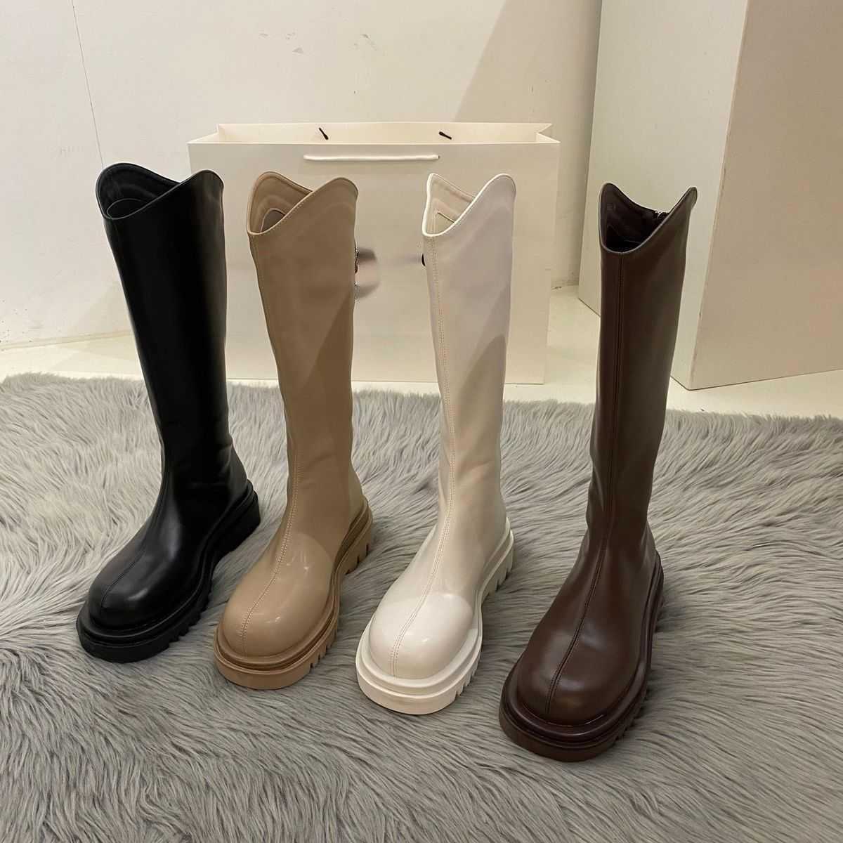 Over The Knee Long Martin Boots For Women In The Autumn Fashion Boots Thick Soled Slim Flat Fashion High Knight Boots Trend 240826