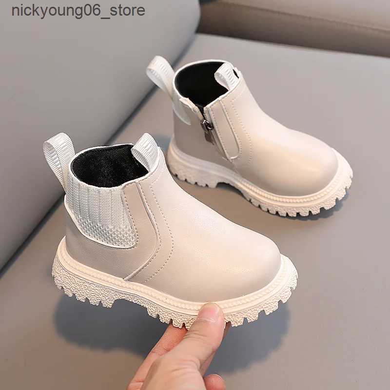 Boots Autumn Kids Short Boots Boys Leather Shoes Soft Bottom Toddler Girl Boots Size 21-30 L240910