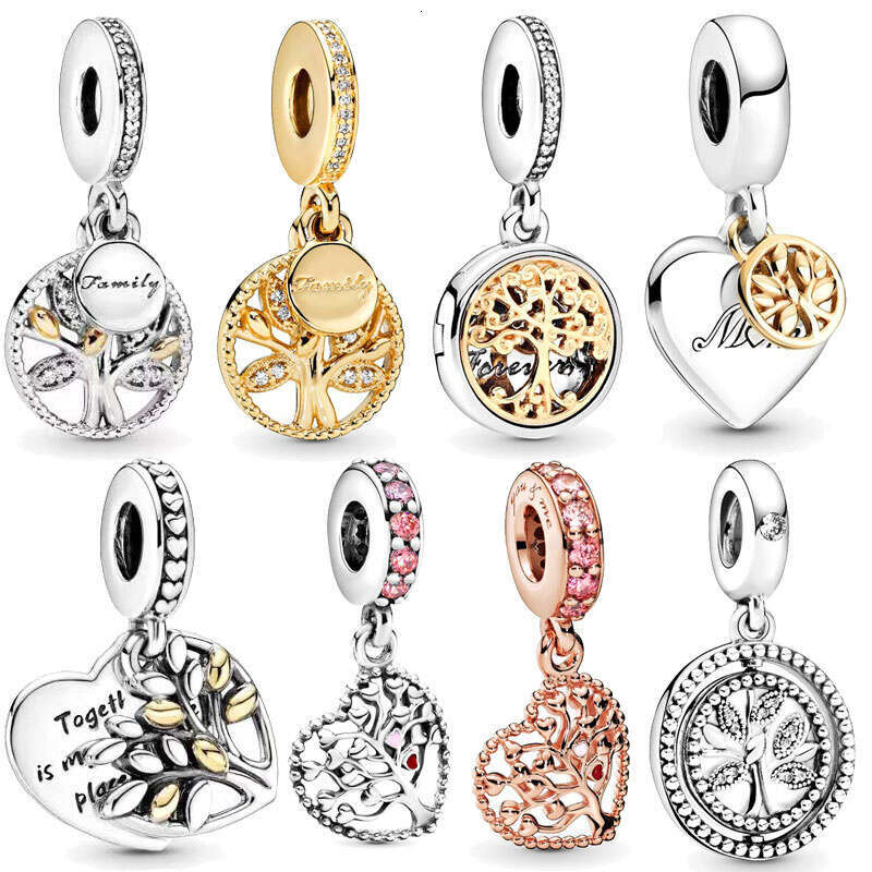 925 2024 New Sterling Silver Various Tree Shape Pendant Charm Collection Fit Original Bracelet Women Jewelry Gift DIY