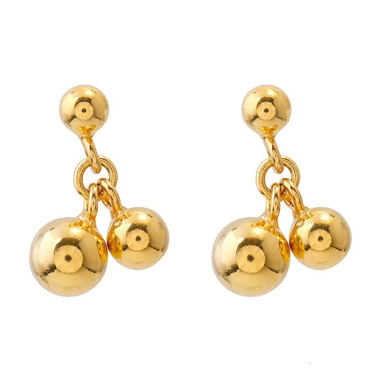 Pure sier needle, small gold bean sweet, fresh, versatile, personalized, exquisite student earrings
