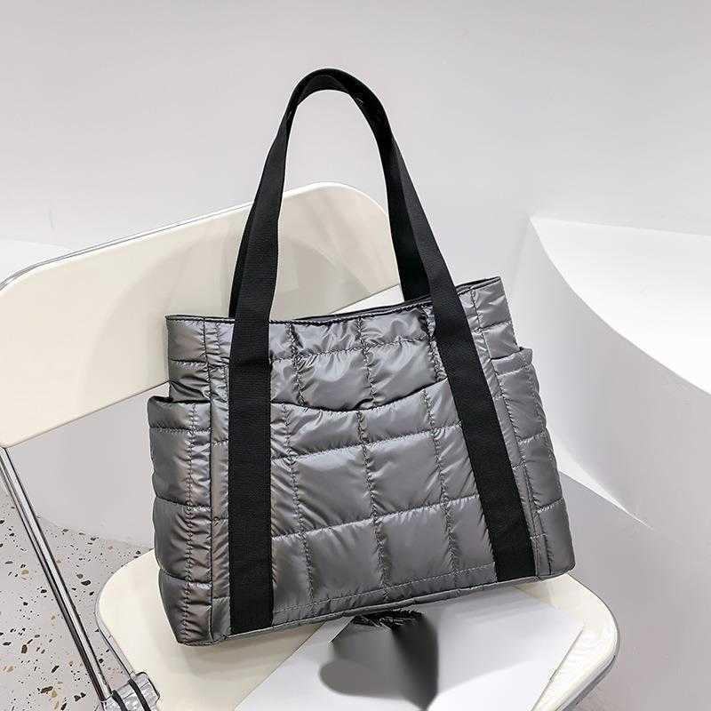 CMM Womens Autumn Winter New Fashion Lingge Space Cotton Robe Bag Womens Single Shoulder Tote Bag