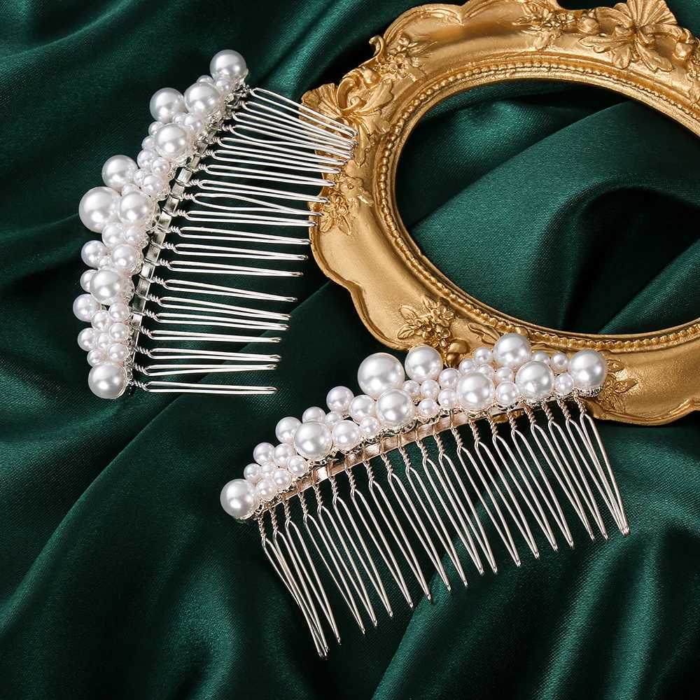 Female bride rhinestone clip pearl hair comb wedding hair accessories hair clip bridal bucket hair accessory W241007