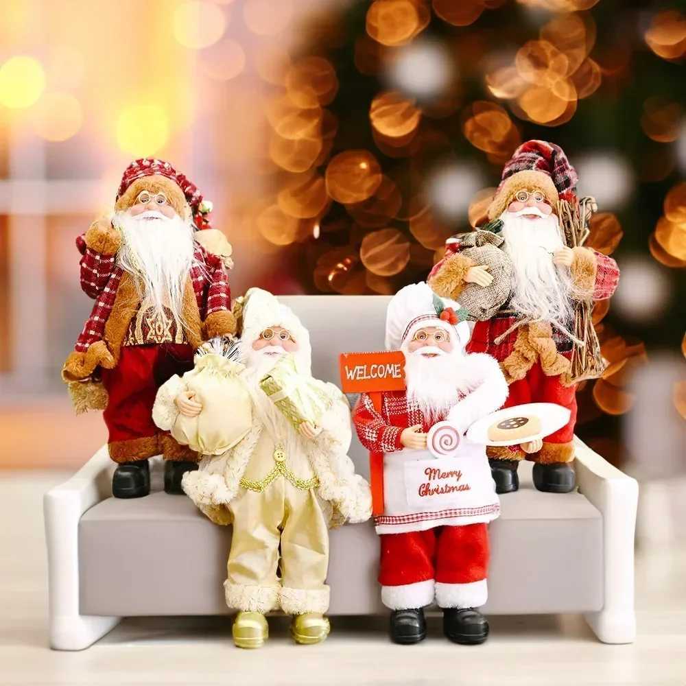 2024 Home Santa Claus Plush Doll Window Supplies 30cm Standing Fairy Garden Gift Christmas Decoration W241008