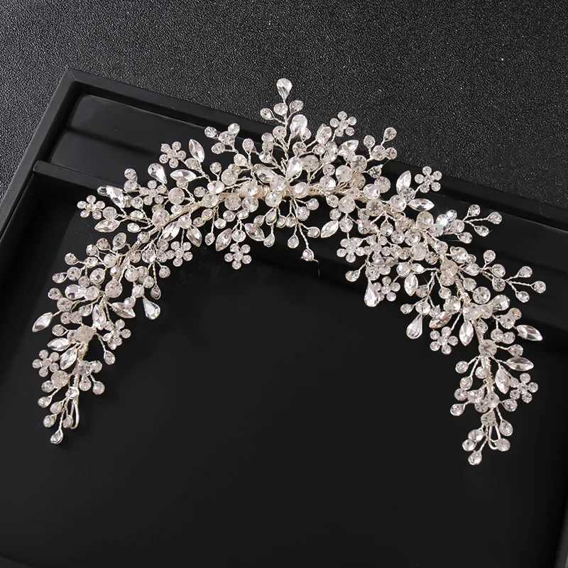 Crystal rhinestone bridal wedding headband Tiaras hair for female brides bridal wedding hair accessories jewelry band gifts W241007