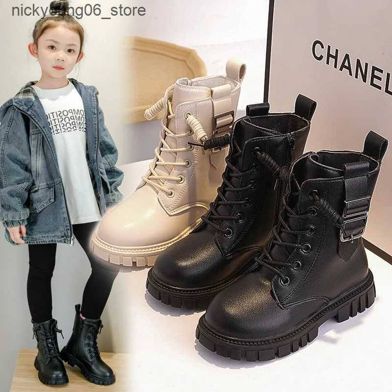 Boots Children Casual Shoes Autumn Winter Snow Boots Boys Shoes Fashion Leather Soft Antislip Girls Boots Baby Kids Sport Shoes L240910