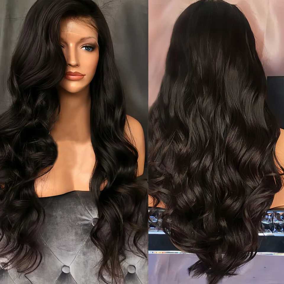 Wig in large waves long curly hair fluffy long black hair fashion synthetic fiber high temperature silk wig head coverXJ241008