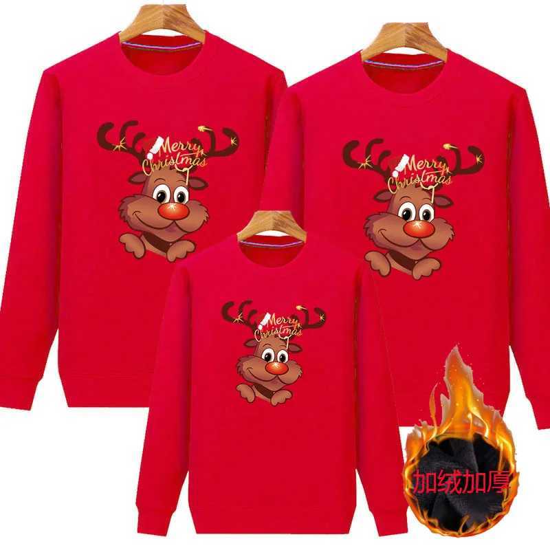 Personalized family Christmas shirt with deer print for parents childrens T-shirt baby jumpsuit Christmas family matching set W241008