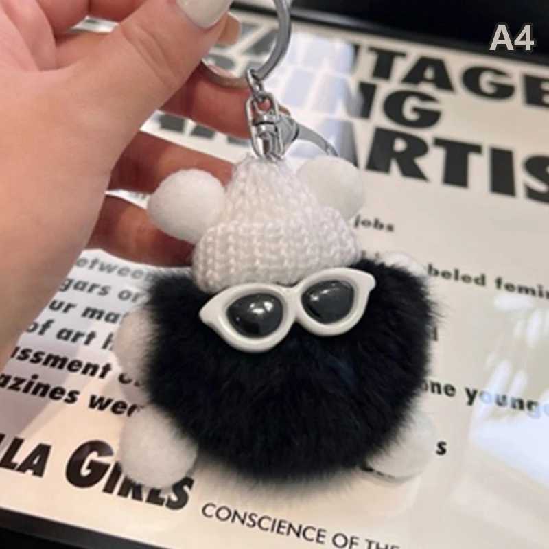 Mini Rex Rabbit Keychain Fluffy Key Chains Trinkets Pom Keychain Trinket Pompons KeychainsX241008