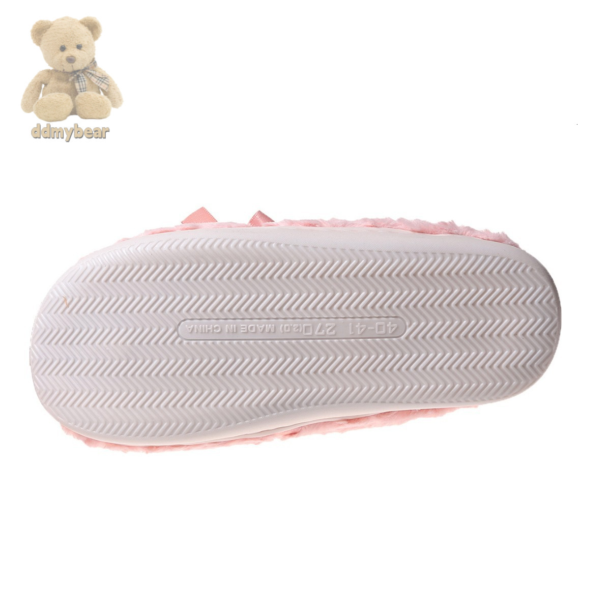 Ddmybear Rose Velvet Butterfly Knot Hairy Are Versatile And Suitable For Home Warmth. Cotton Slippers With Thick Winter Thickness Chinese Brand Shoes 