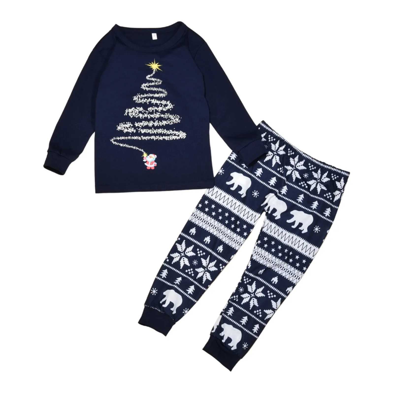 Christmas Pajama Set Family Matching Pajama Womens and Mens Printing Christmas Children Santa Claus reindeer long sleeved family reunion W241008