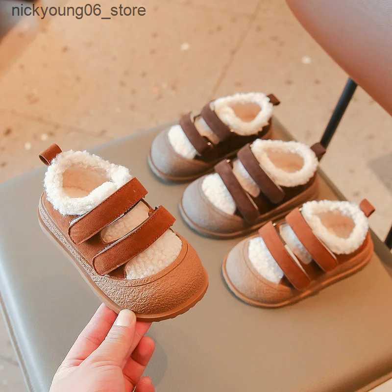 Boots Girls Shoes Winter Baby Boy Girl Boot Infant Shoe Child Plush Boot Comfortable Anti-Slippery Kid Casual Shoe Princess Plush Shoe L240910