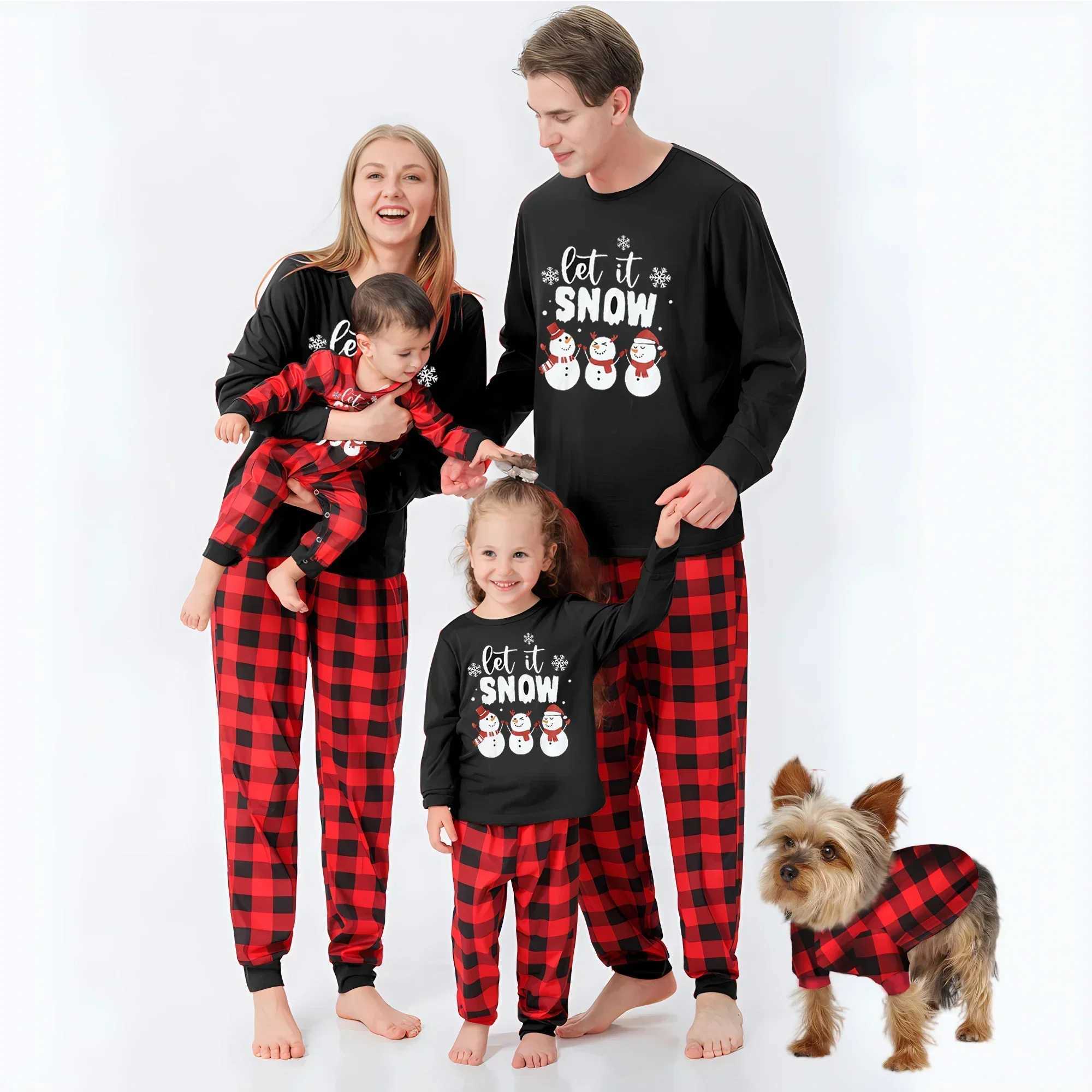 2024 New Snowman Printed Christmas Pajama Set Mother Father Children Matching Clothing Soft 2-piece Set Pajama Baby jumpsuit Family Appearance W241008