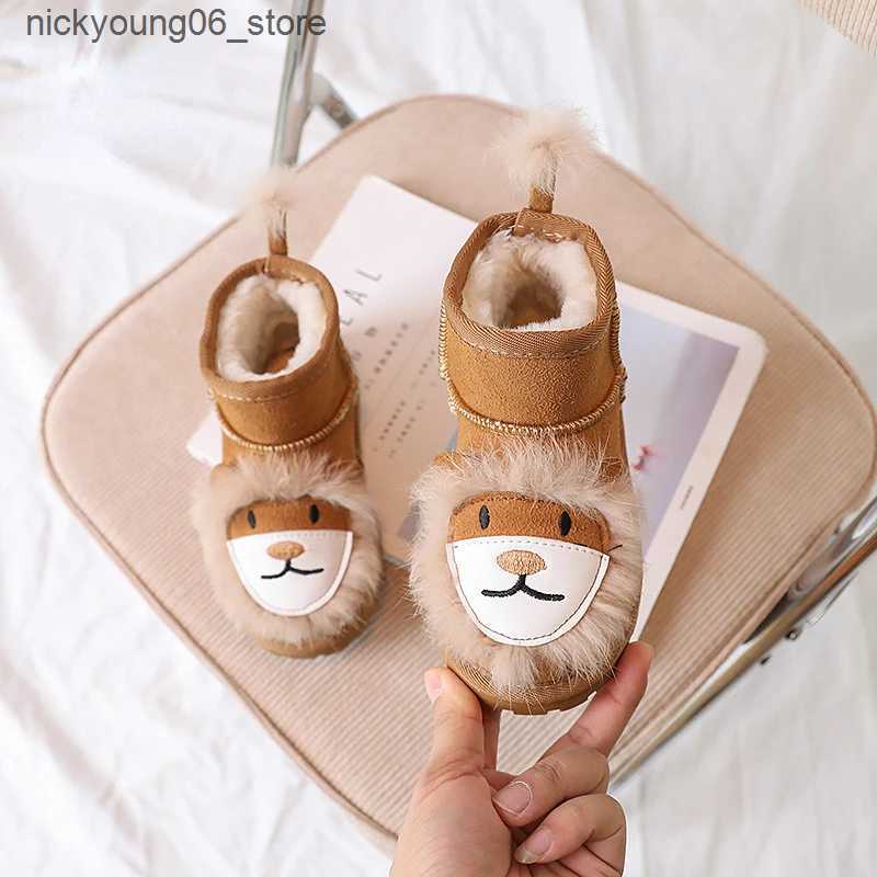 Boots Botas Para Nia Kid Snow Boot 2023 Winter New Plush Boy Cotton Shoes Cartoon Girl Ankle Boots Cute Padded Boots Kid Shoes Botas L240910