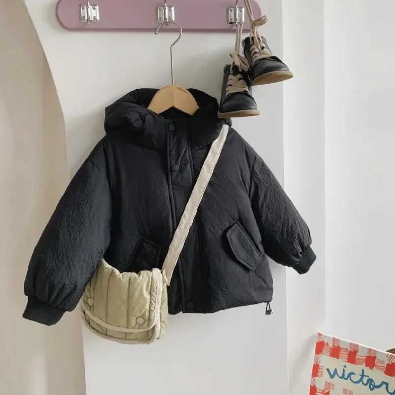 2024 Childrens Down Jacket Winter New Childrens Clothing Korean Edition Boys Loose Solid Color Thick Coat Girls Warm Coat Y241008