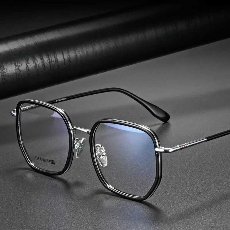 New Ring Titanium Frame Glasses Large Frame Korean Edition Glasses Frame Can Be Paired with Myopia GlassesX241008