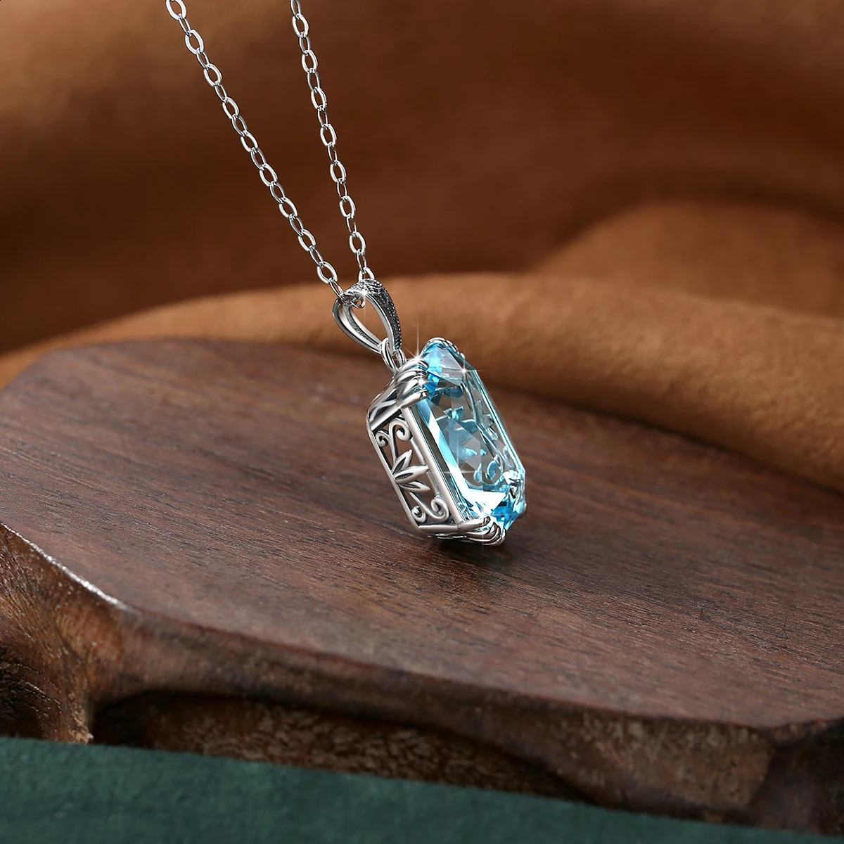Silverchakra 925 sterling silver necklace womens aquamarine necklace pendant exquisite jewelry decoration 240925