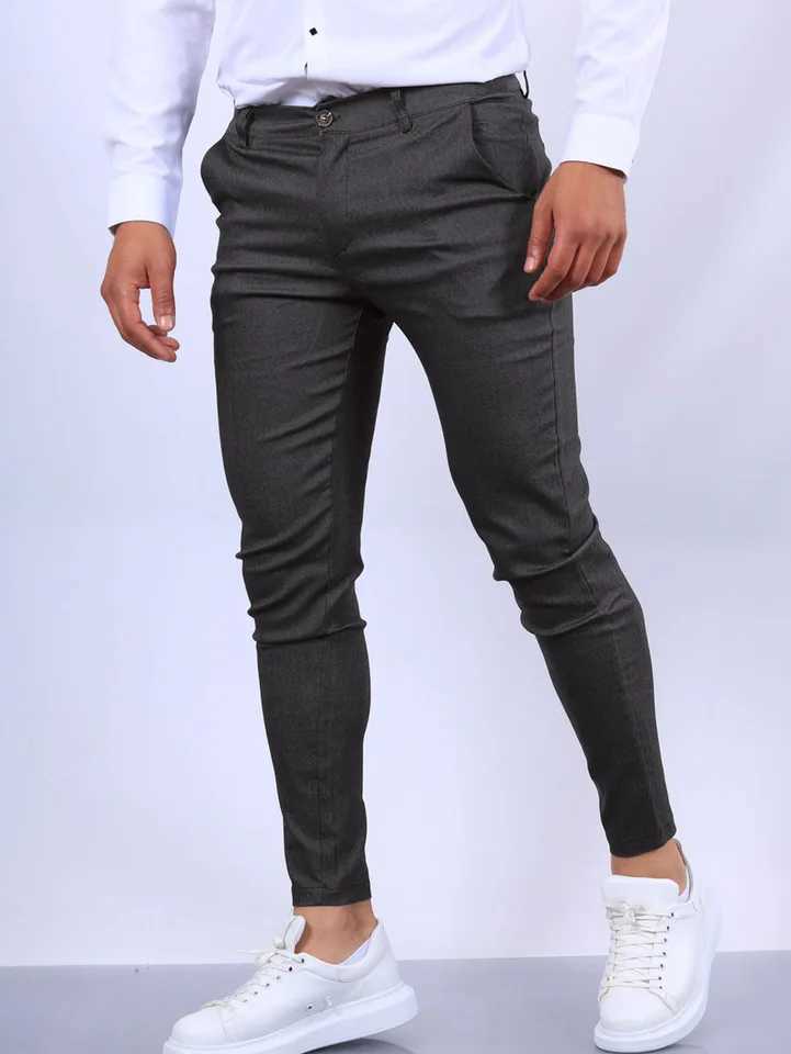 Solid Color Fashion Mens Pants Europe and the United States England Wind Calf Pants Four Seasons Comfortable Casual Formal PantX241008