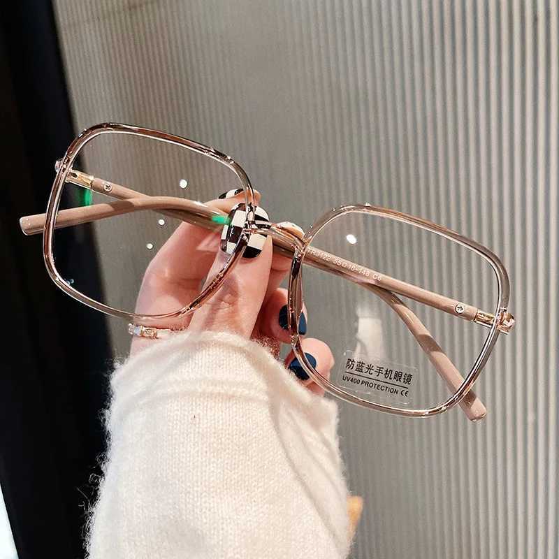 Korean Stylish Female Eyeglasses Big Size Square Shape Eyeglasses Frames for Men Blue Light Blocking Decorative GlassesX241008