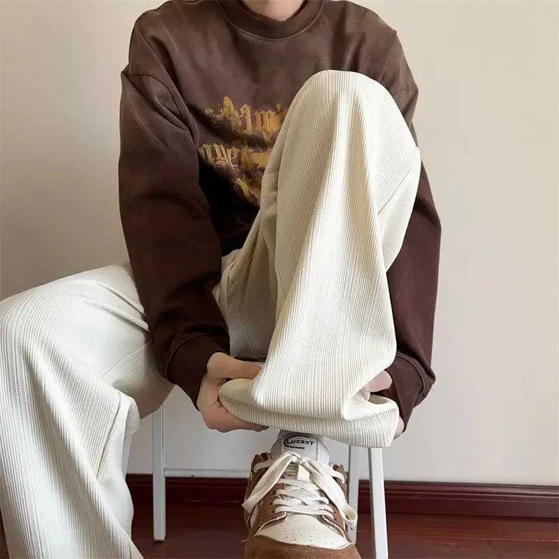 Wide Leg Goth Draped Summer Male Sports Pants Trousers Thin Plain Straight Mens Sweatpants Training Slacks Harajuku Flated GymX241008