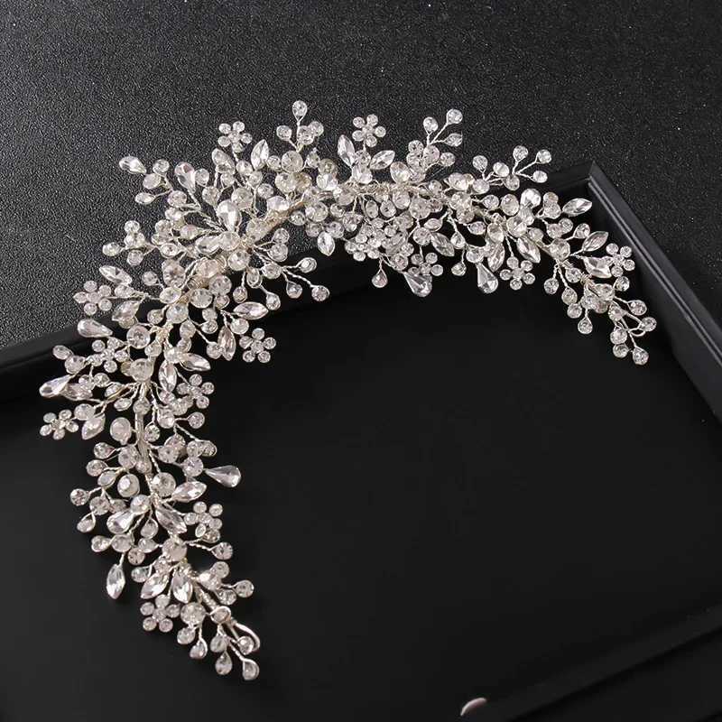 Crystal rhinestone bridal wedding headband Tiaras hair for female brides bridal wedding hair accessories jewelry band gifts W241007