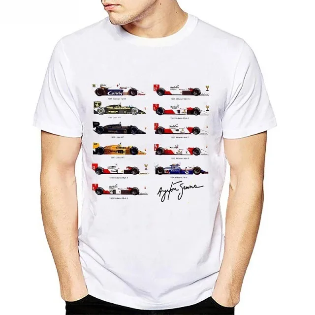 2024 All Ayrton Senna Sennacars Men T Shirt Fans Male Cool T-shirt Slim Fit White Fitness Casual Tops Tee Shirt Homme