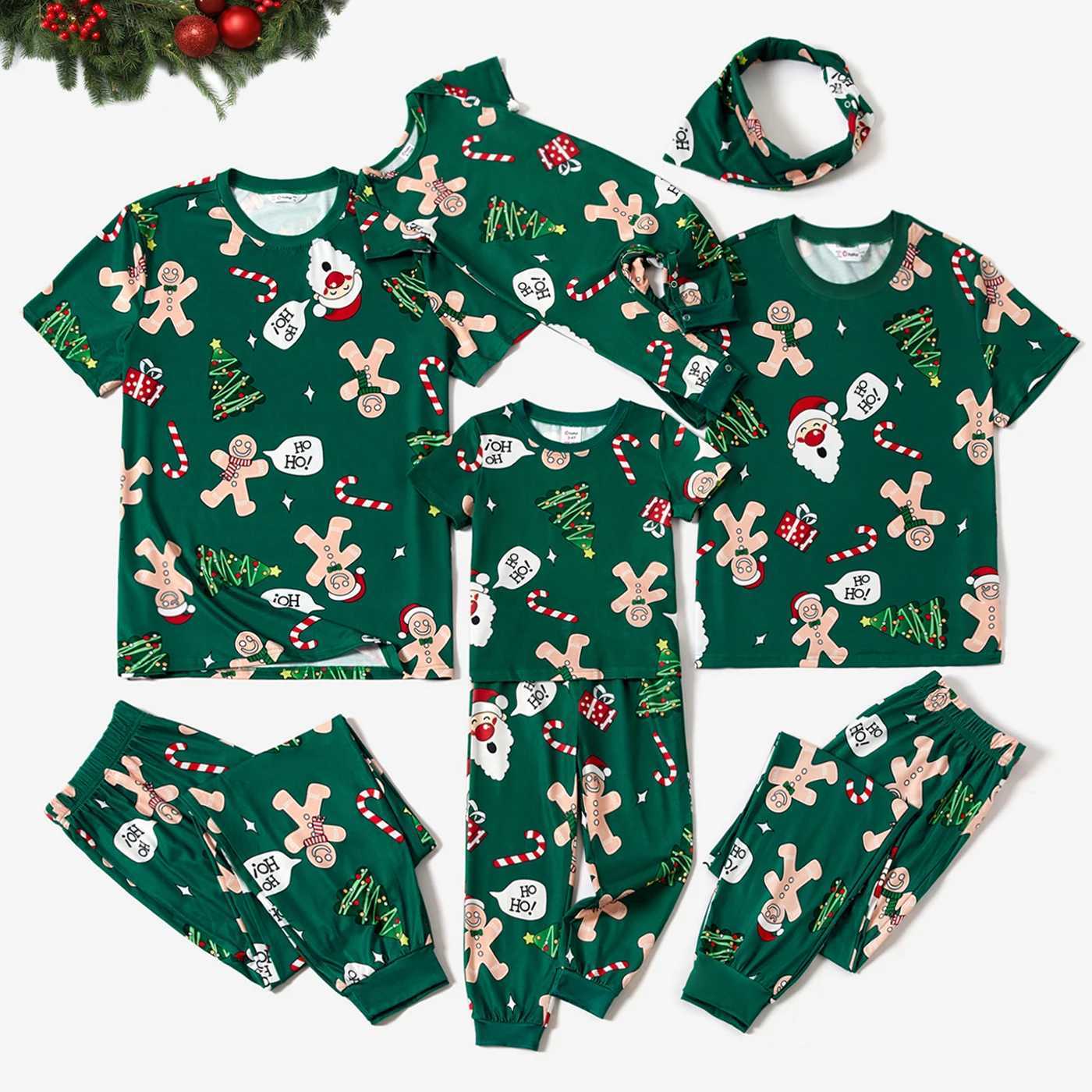 Christmas Family Matching Theme Printed Short Sleeve Pajama Set (Flame Retardant) W241008