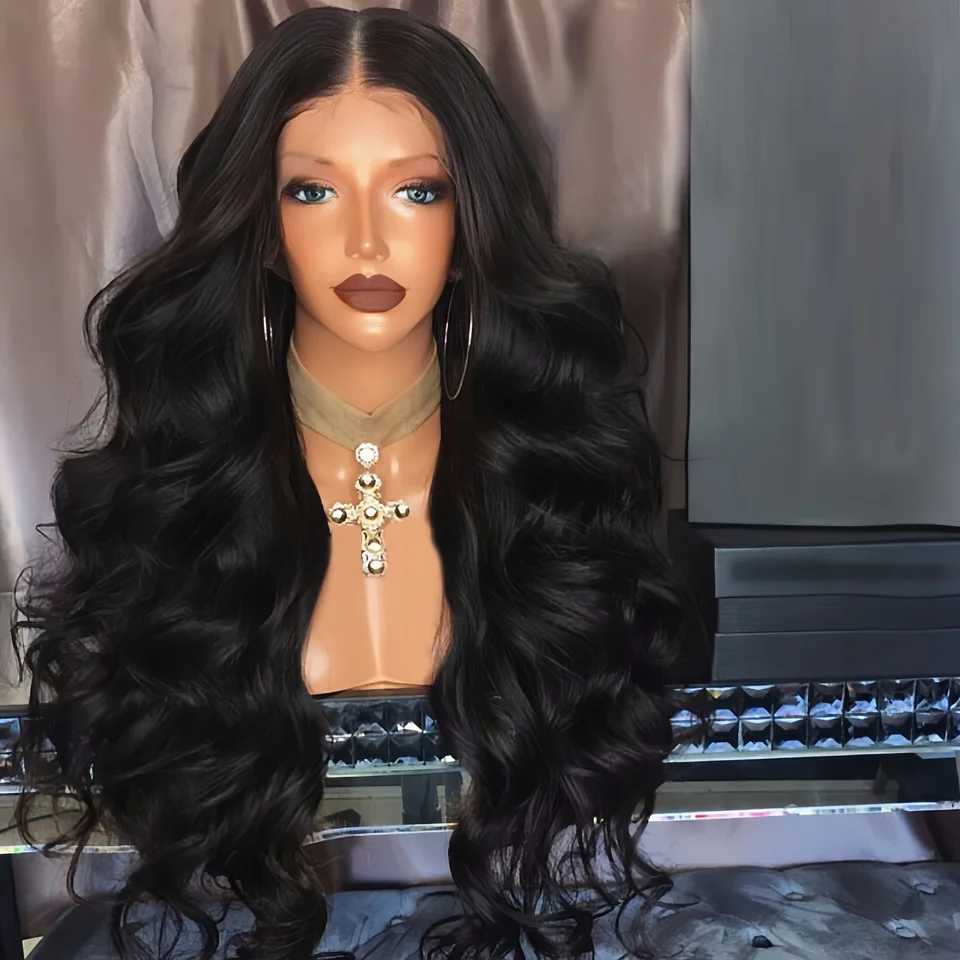 Wig in large waves long curly hair fluffy long black hair fashion synthetic fiber high temperature silk wig head coverXJ241008