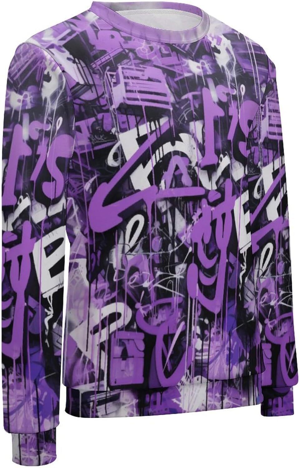 Long Sleeve Shirts for Men sweatshirt Men's Urban Streetwear Graffiti Hip Hop Casual Sweatshirt Fashion Active Crew Neck Pullover Top T shirt Tee