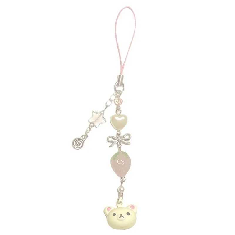 Bear Pendant Beaded Phone Charm Y2K Fairy Core KeychainX241008